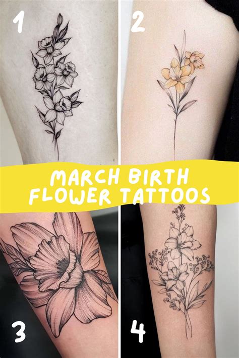 birth flower of march tattoo